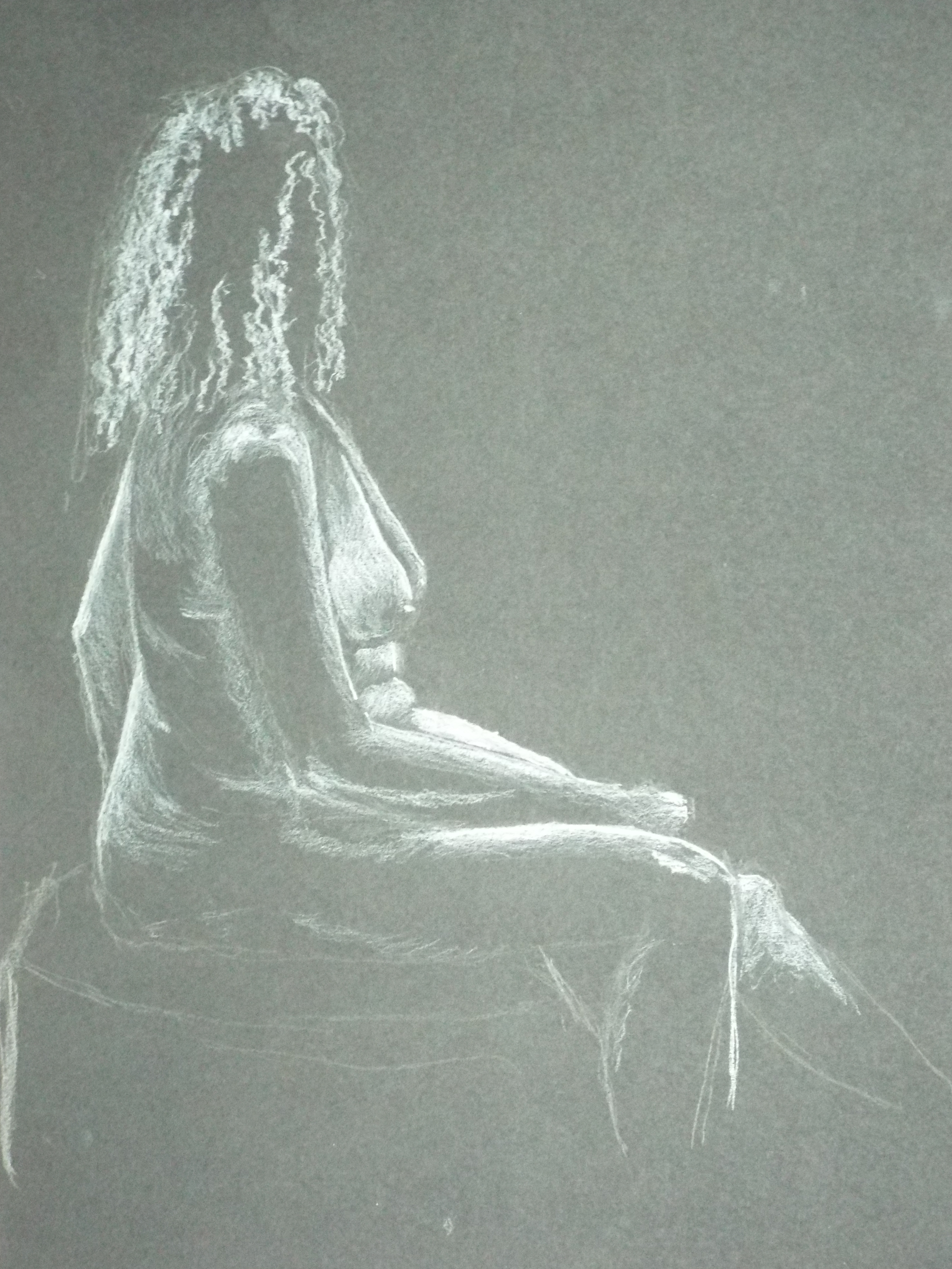 Black paper and white chalk